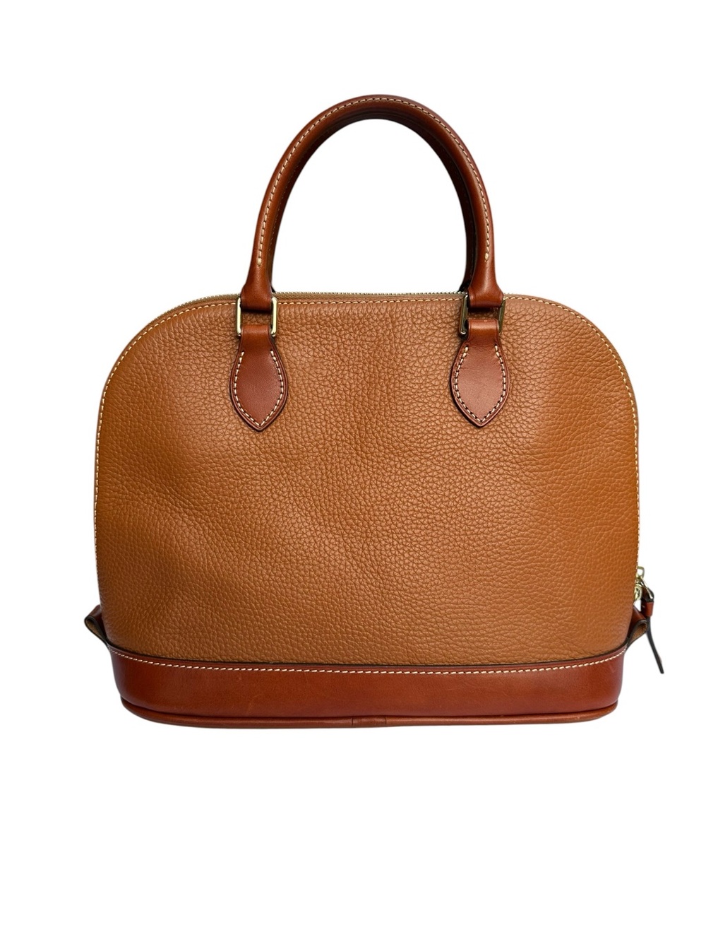 Dooney & Bourke Pebble Grain Leather Zip Zip Satchel Caramel Tan - Picture 3 of 12